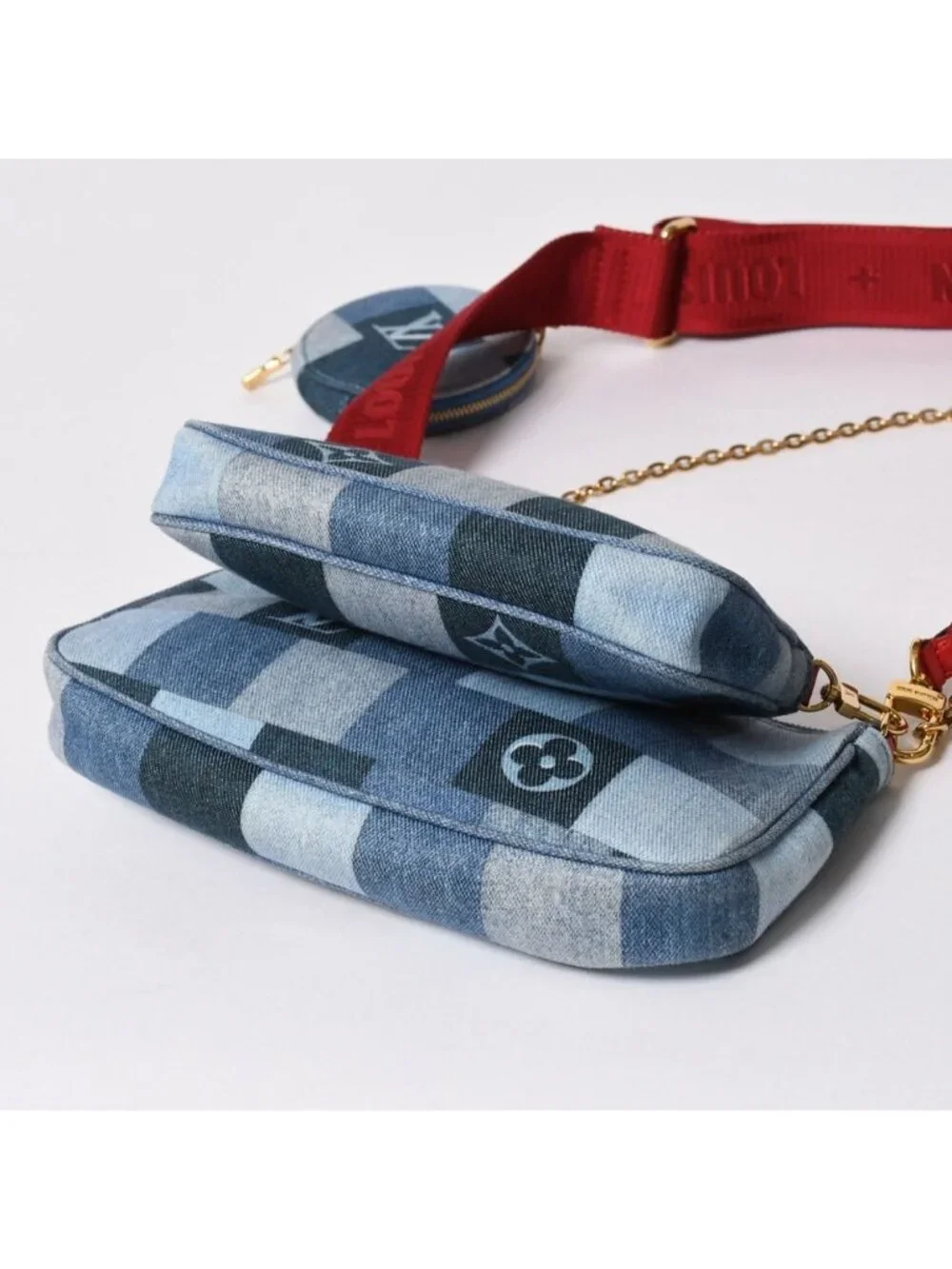 Louis Vuitton Multi Pochette Accessoires Pouch Denim Monogram